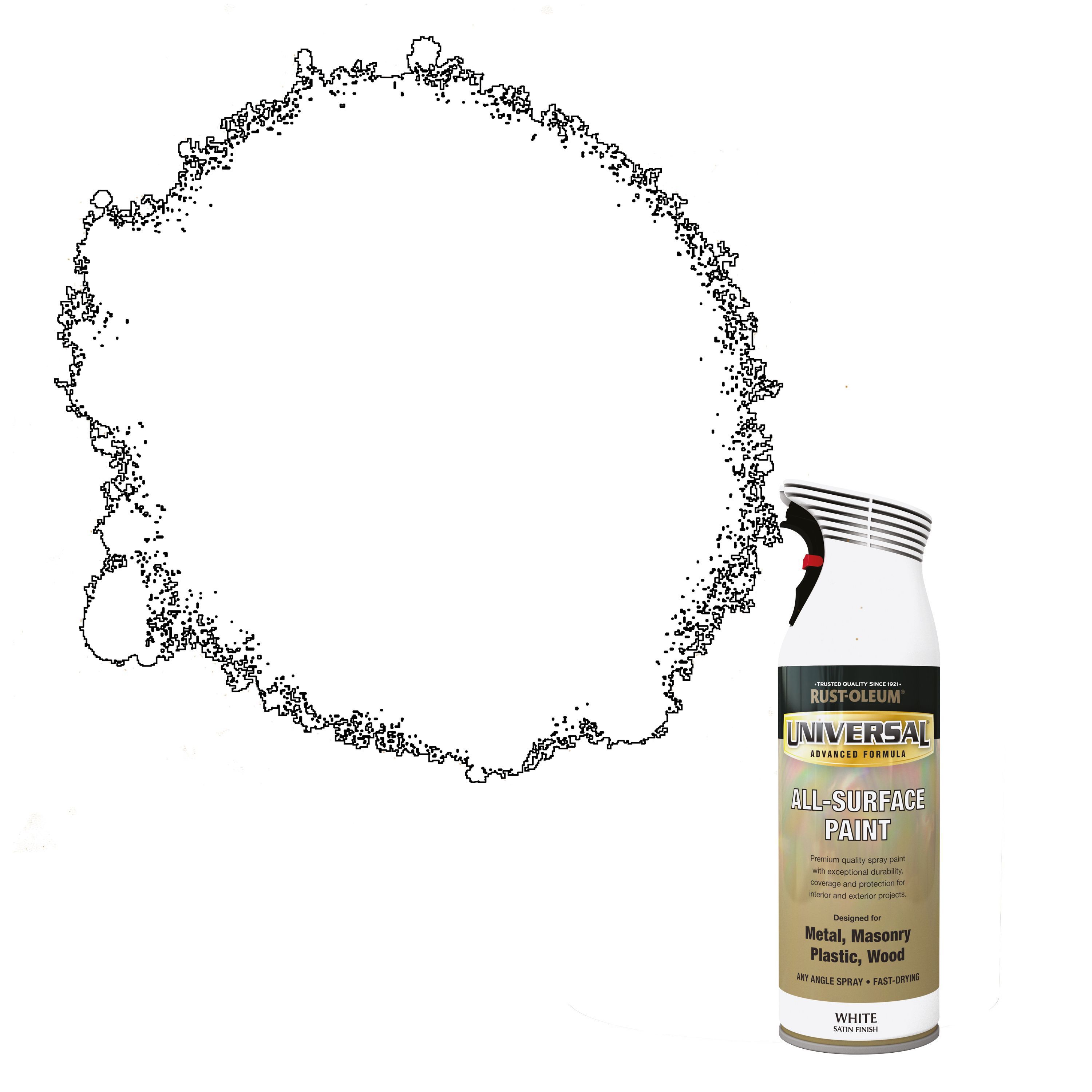 Rust-Oleum Universal White Satinwood Multi-surface Protector Spray paint, 400ml