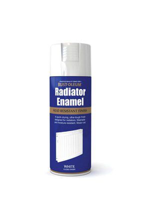 Rust-Oleum White Gloss Radiator paint, 400ml Spray can