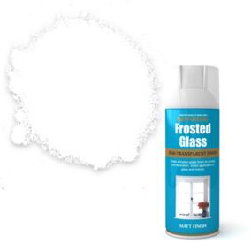Rust-Oleum White Matt Frosted glass effect Multi-surface Spray paint, 400ml