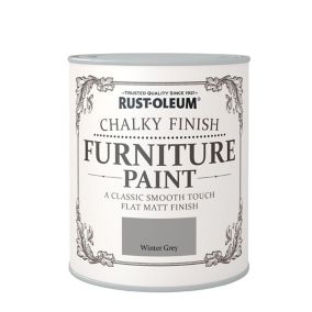 Rust-Oleum Winter grey Chalky effect Matt Furniture paint, 125ml
