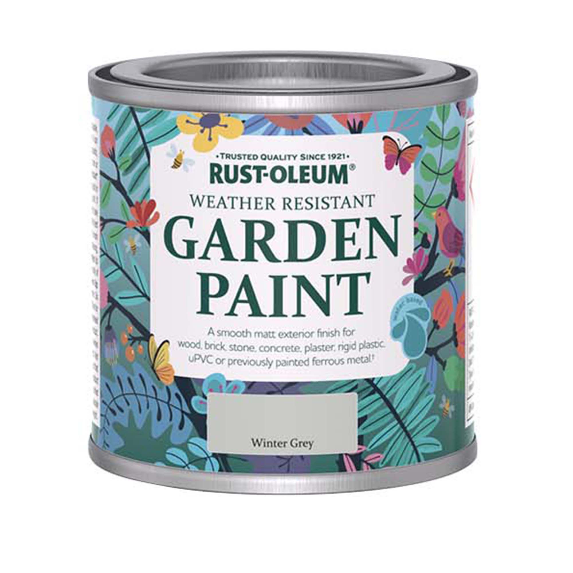 Rust-Oleum Winter Grey Matt Multi-surface Exterior Topcoat Paint, 125ml Tin