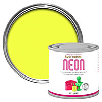Rust-Oleum Yellow Matt Multi-surface Neon paint, 125ml