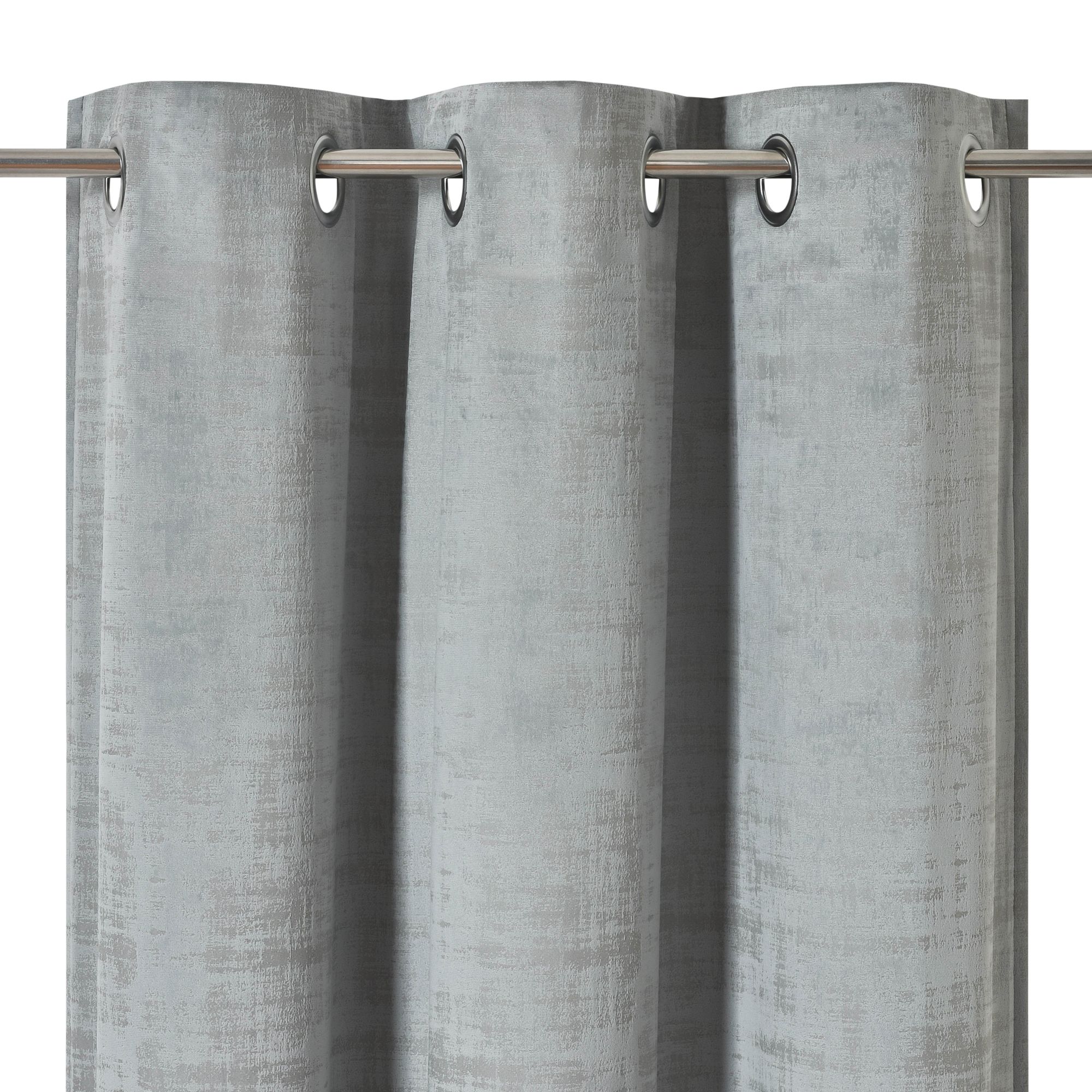 Ruvor Light grey Plain woven Lined Eyelet Curtain (W)167cm (L)228cm, Pair