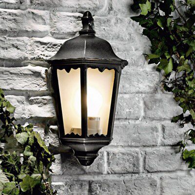 Ryedale Matt Black Mains-powered Outdoor Wall light