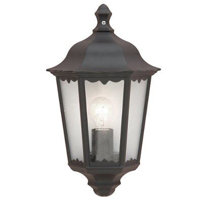 Ryedale Matt Black Mains powered Outdoor Wall light