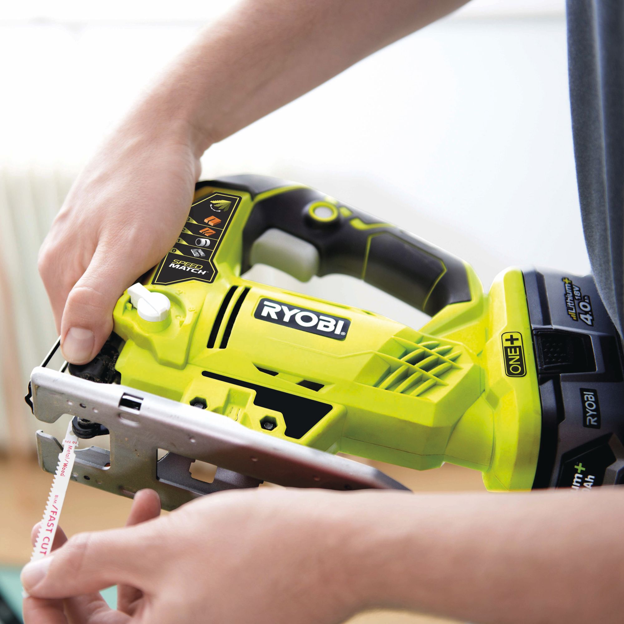 Ryobi 18V Li-ion One+ Cordless Combi drill & jigsaw (2 x 2Ah) - RCK182K-220S