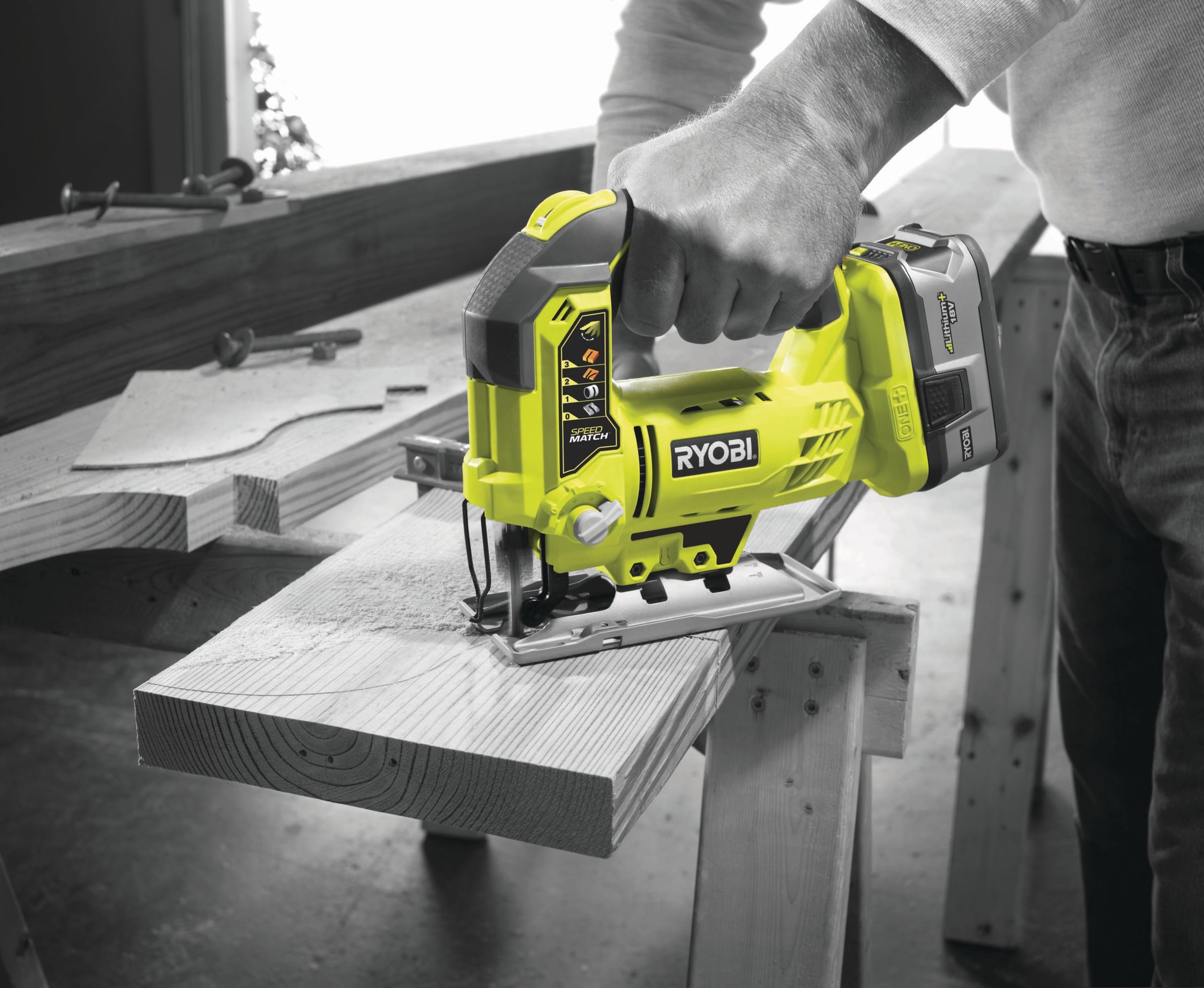 Ryobi 18V One+ Brushed Cordless Jigsaw (Bare Tool) - R18JS-0