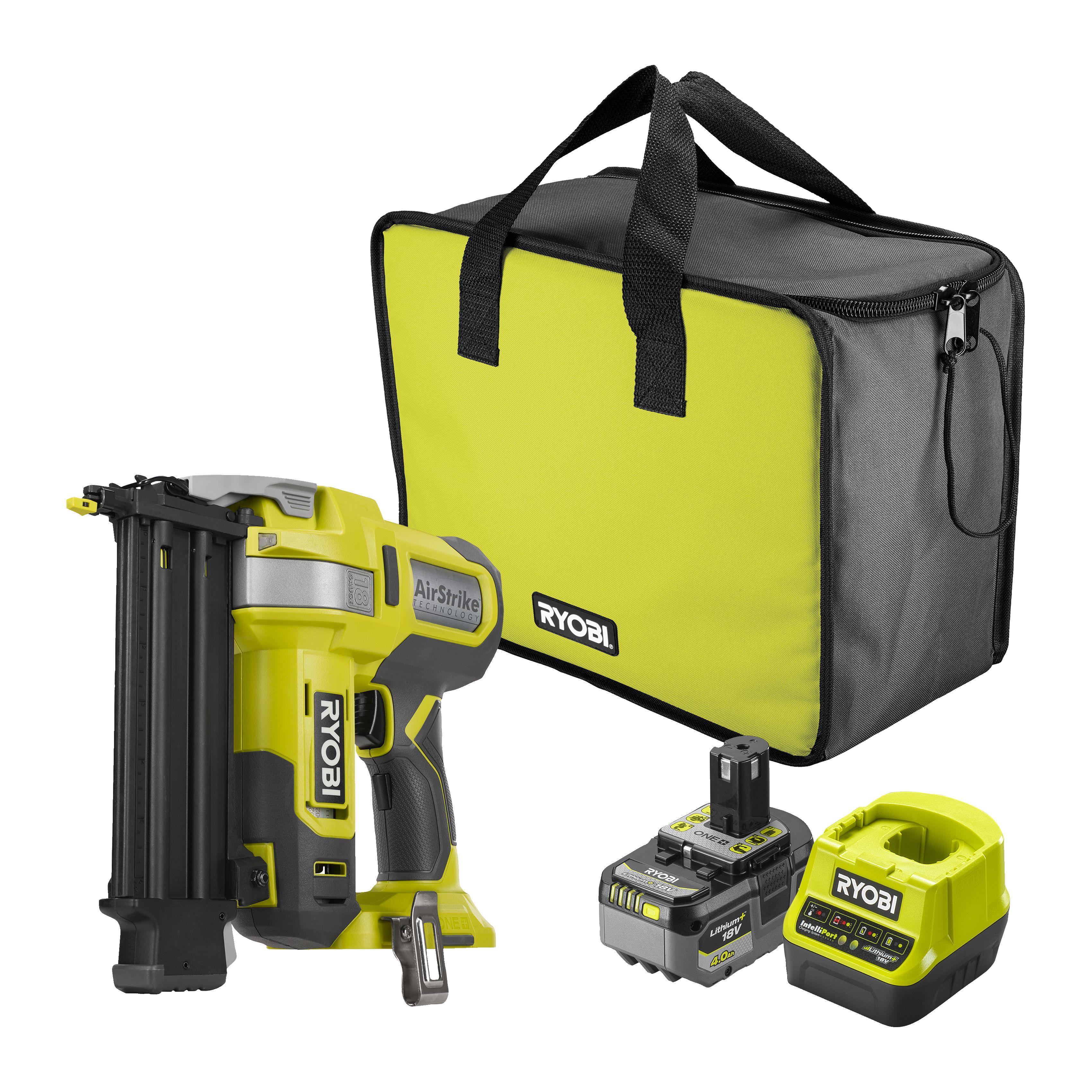Ryobi 18V ONE+ Li-ion 50mm Second fix Cordless 18 gauge Straight Nail gun (1 x 4Ah) - R18GN18-140SKF
