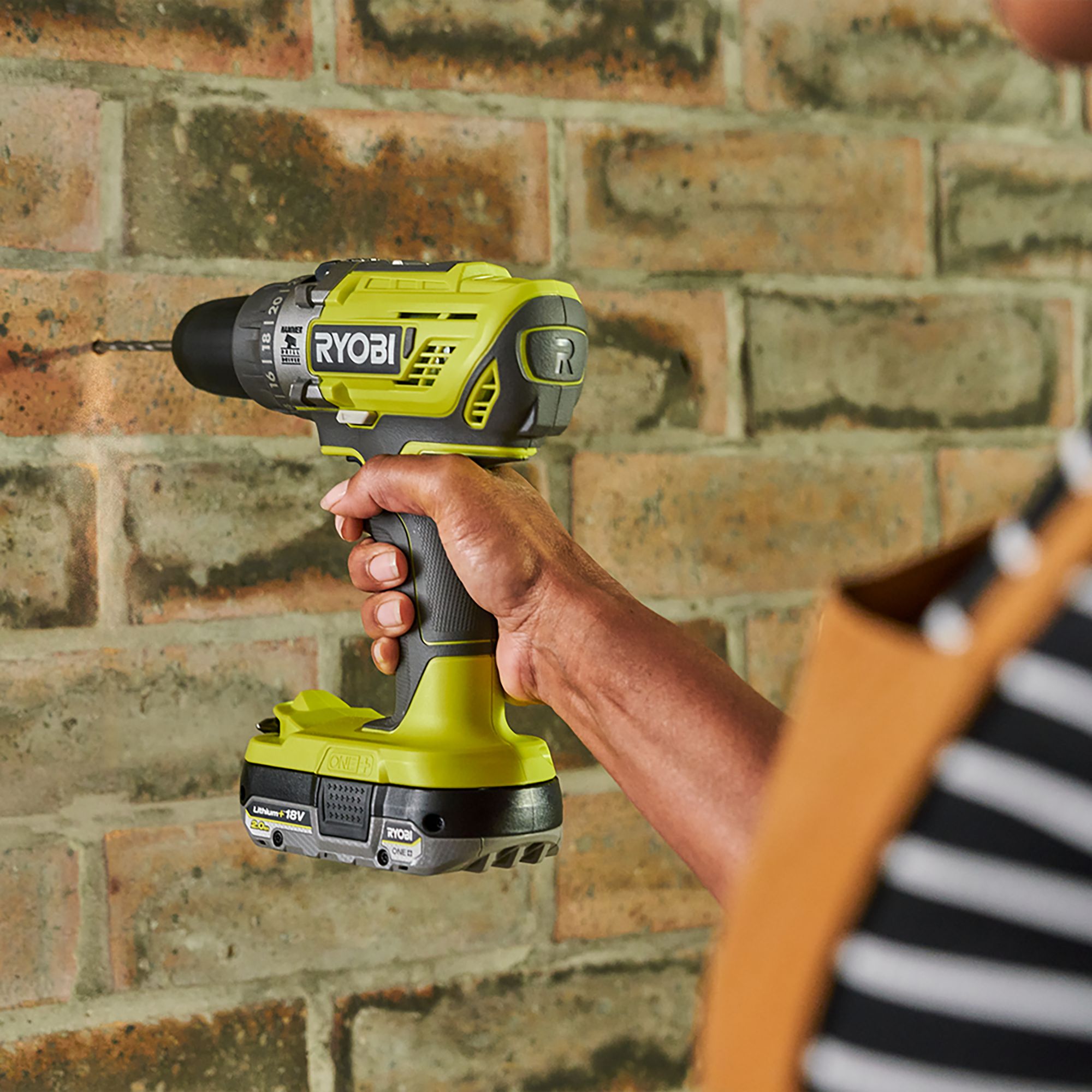 Ryobi 18V One+ Non-replaceable carbon brushed Cordless Combi drill ...