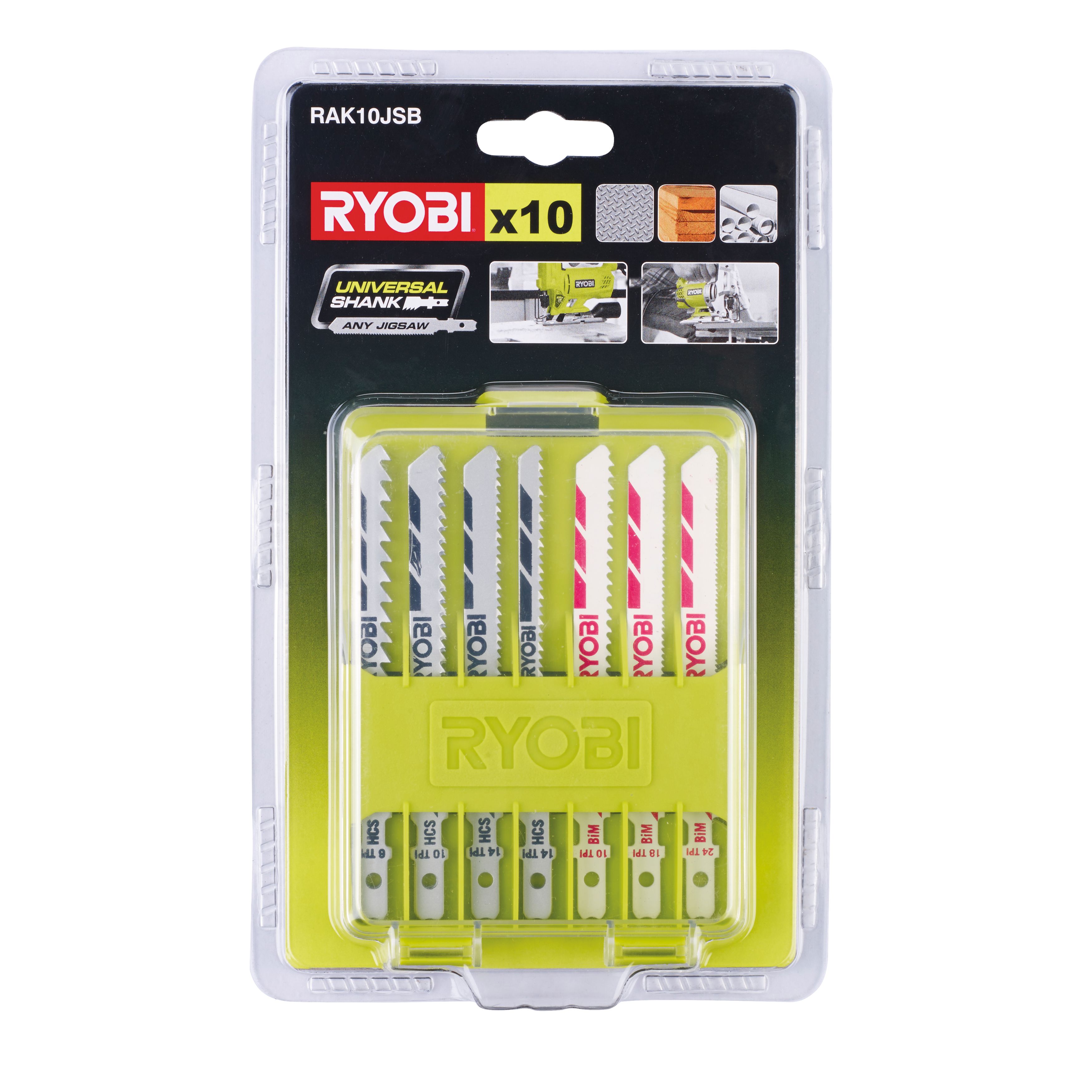 Ryobi Jigsaw blade set (10 piece) - RAK10JSB