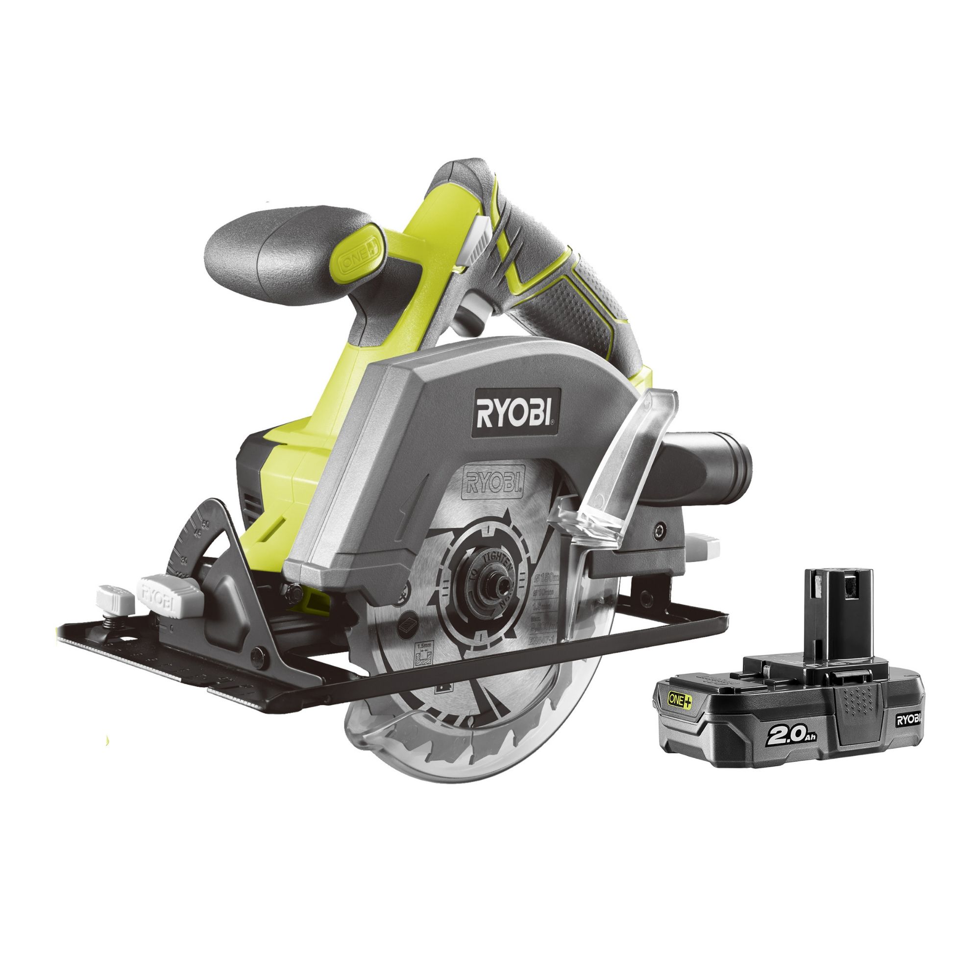 Ryobi ONE+ 18V Li-ion 150mm Cordless Circular saw (1 x 2Ah) - R18CSP-120S