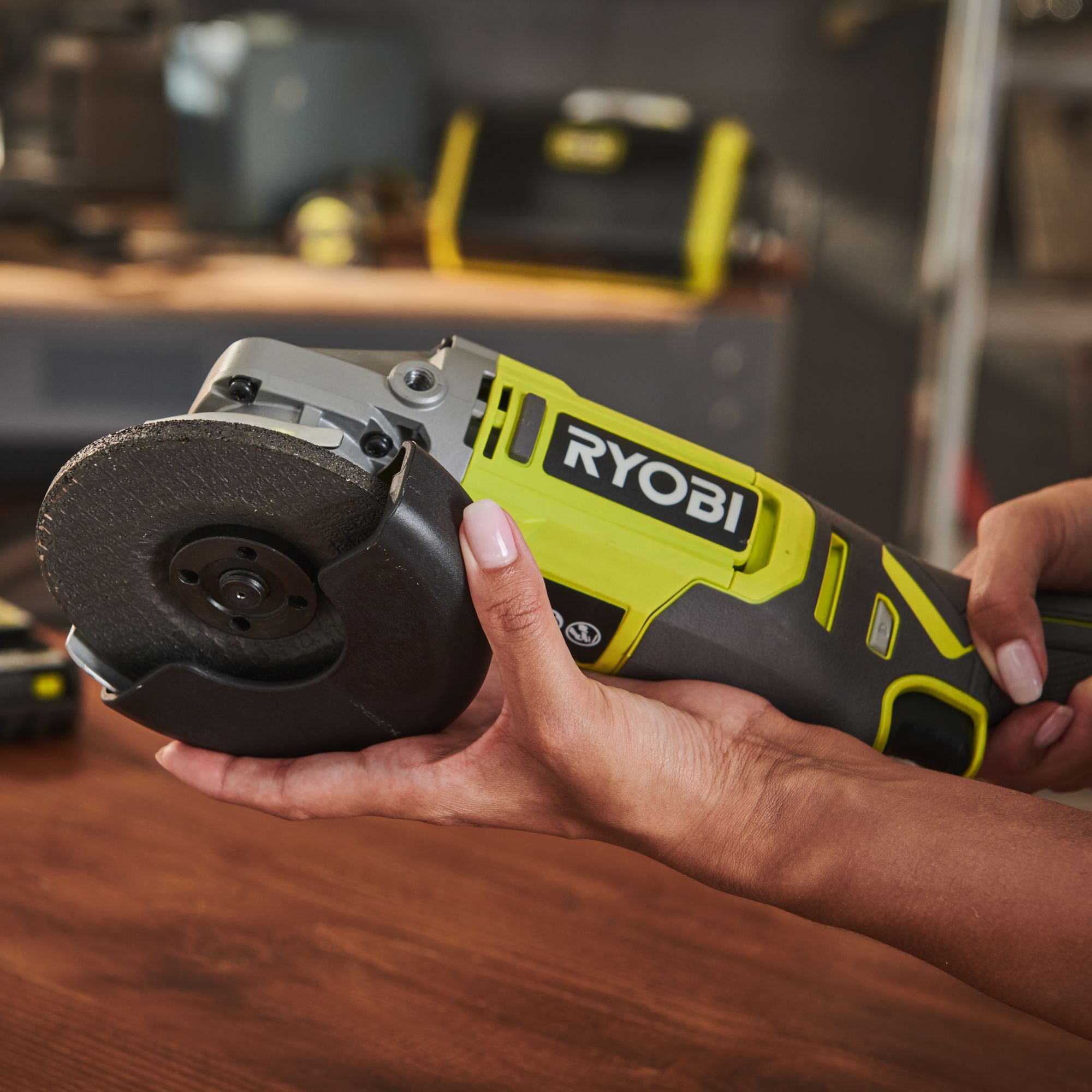 Ryobi ONE+ 18V One+ 115mm Brushed Cordless Angle grinder (Bare Tool) - RAG18115-0
