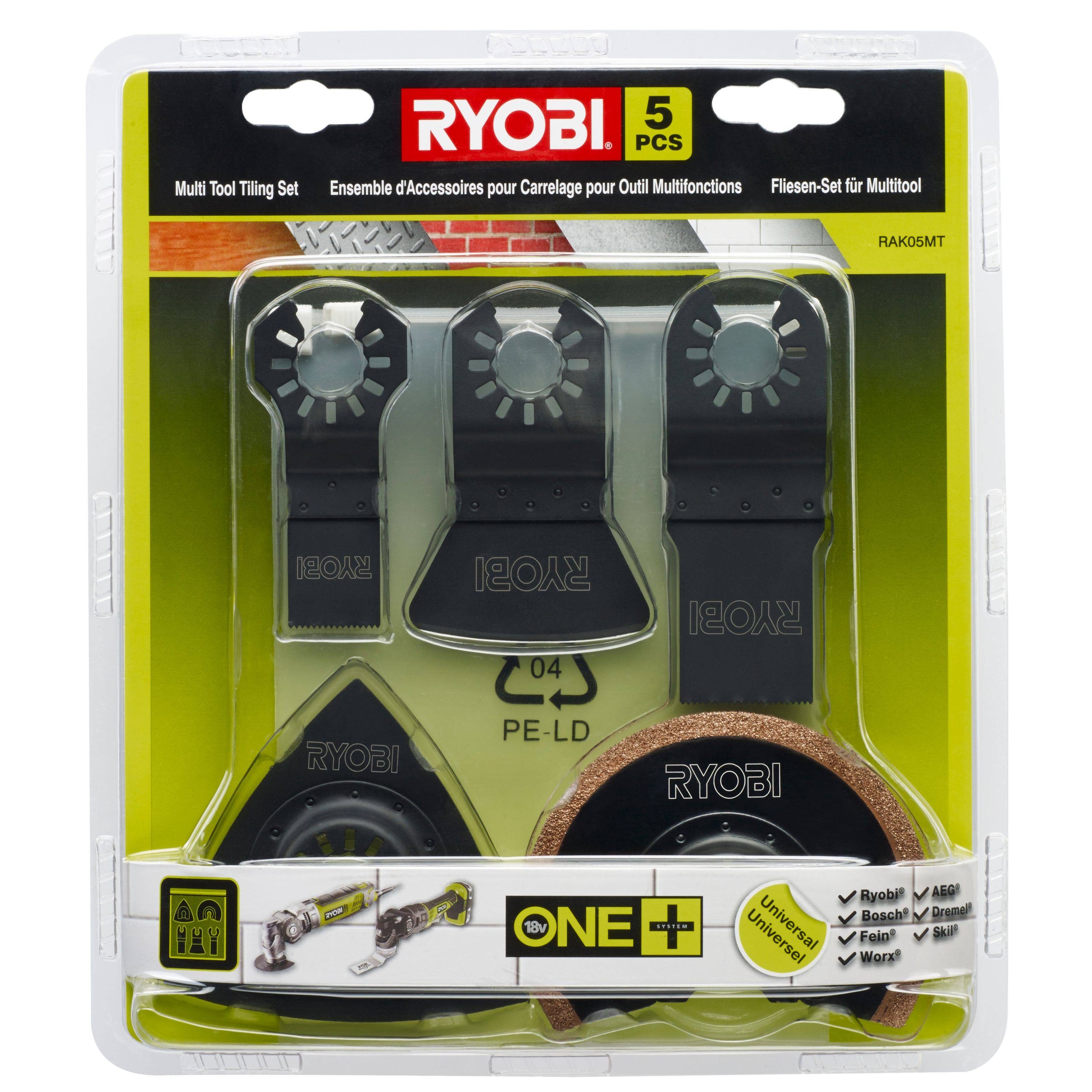 Ryobi Tiling Multi-tool kit (5 piece) - RAK05MT