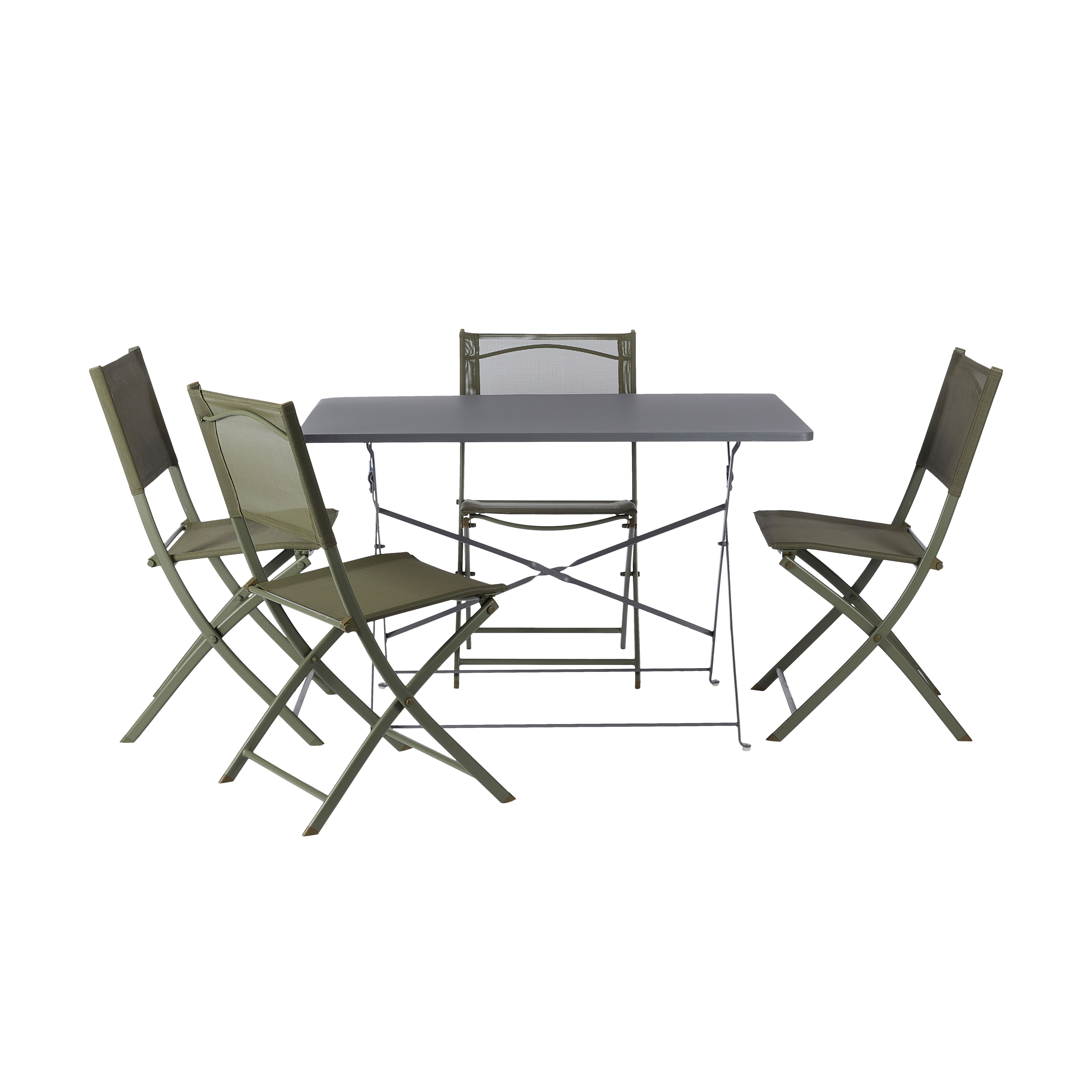 Saba Metal 4 seater Dining set DIY at B&Q