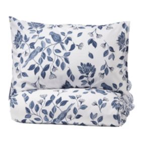 Sabrina Floral Blue & white Double Duvet cover & pillow case set
