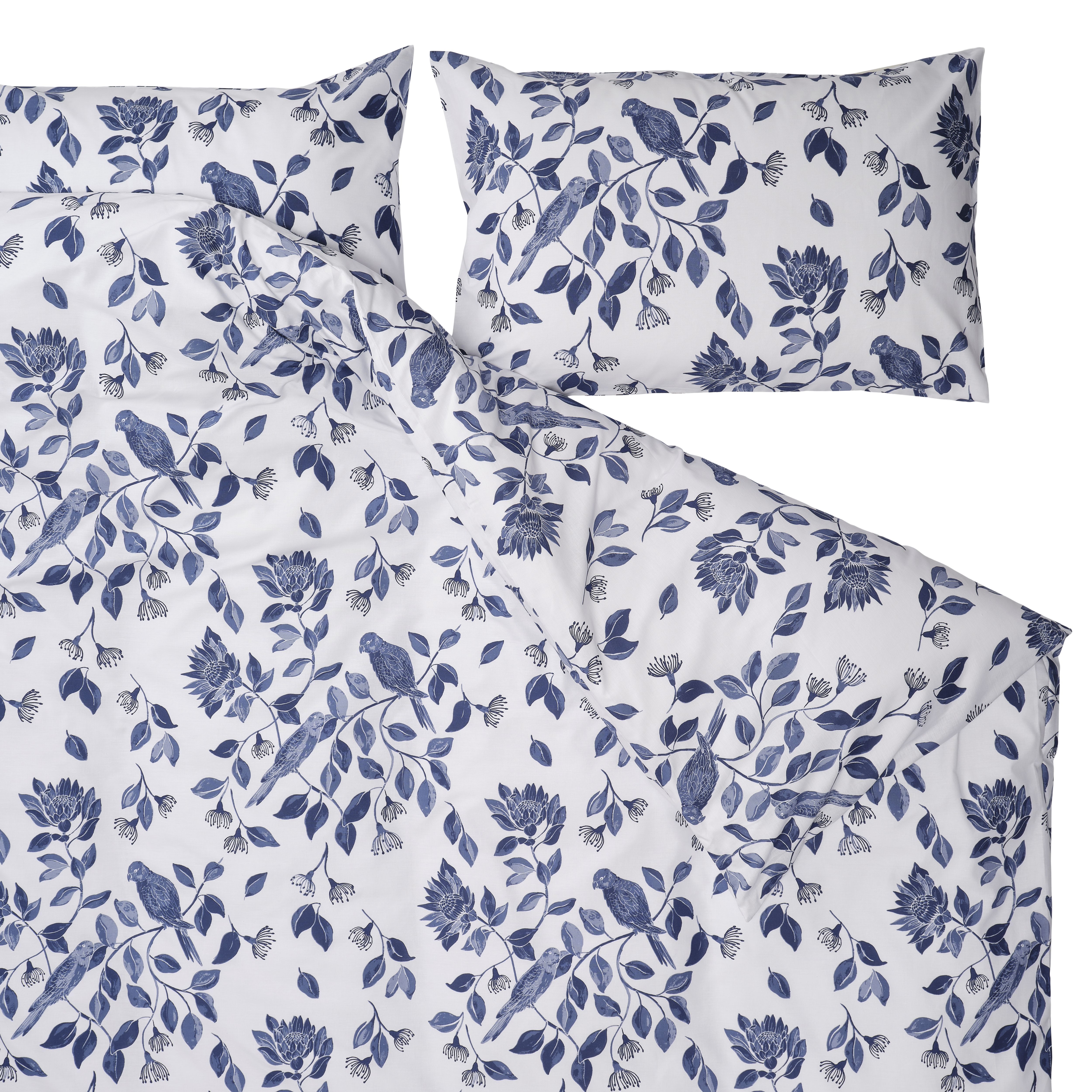 Sabrina Floral Blue & white King Duvet cover & pillow case set