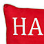 Sabrosa Happiness' slogan Red & white Cushion (L)50cm x (W)30cm