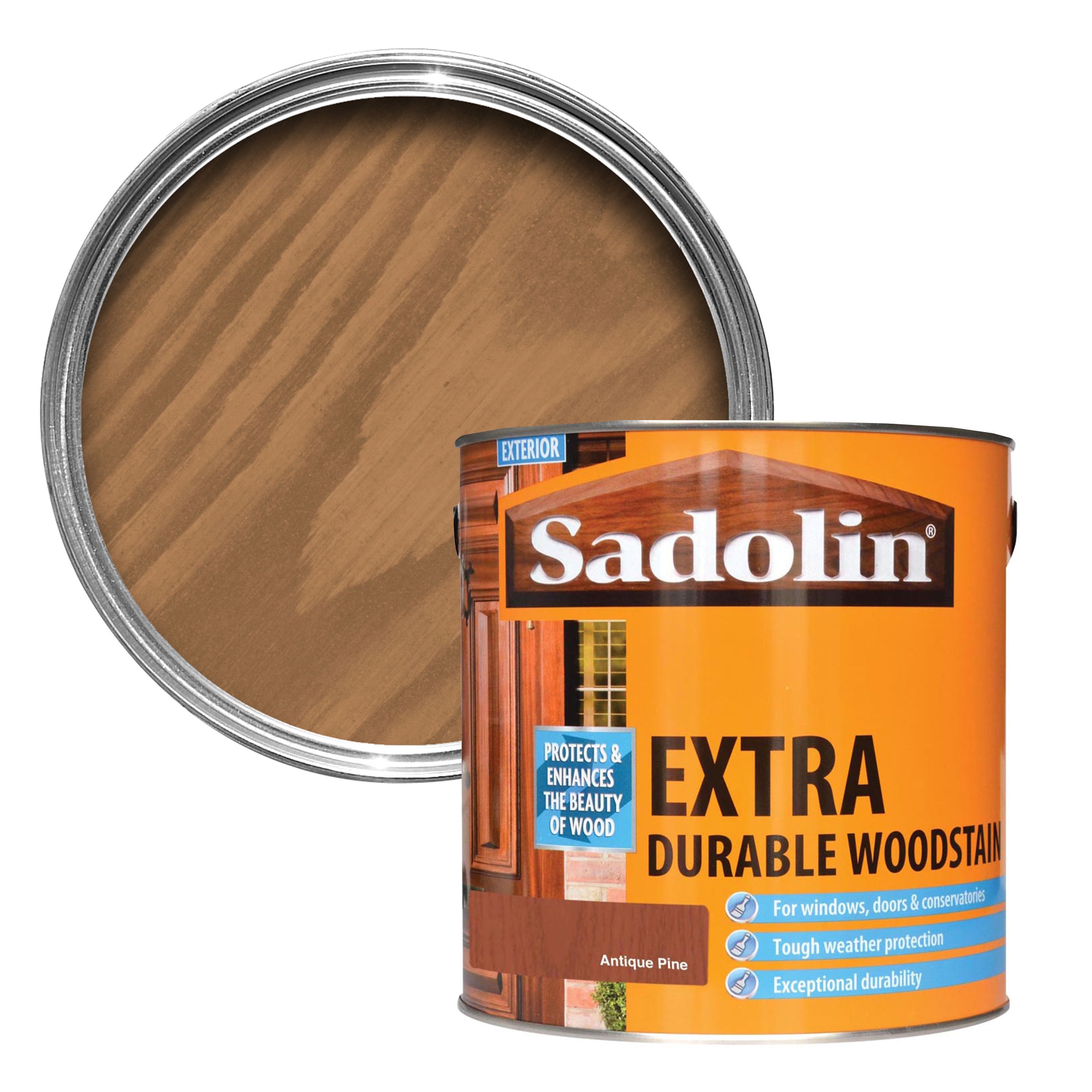 Sadolin Antique pine Conservatories, doors & windows Wood stain, 2.5L DIY at B&Q