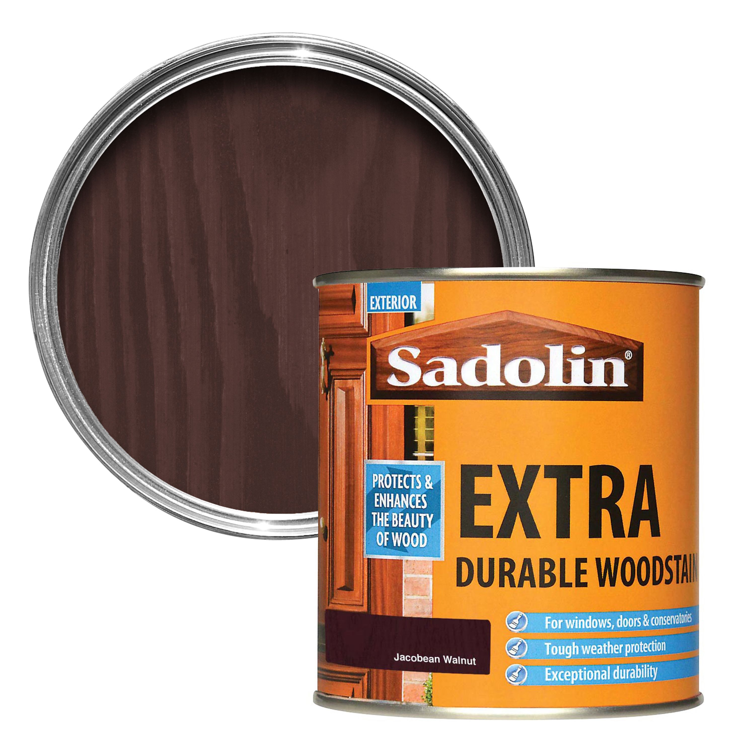 Sadolin Jacobean walnut Conservatories, doors & windows Wood stain, 500ml