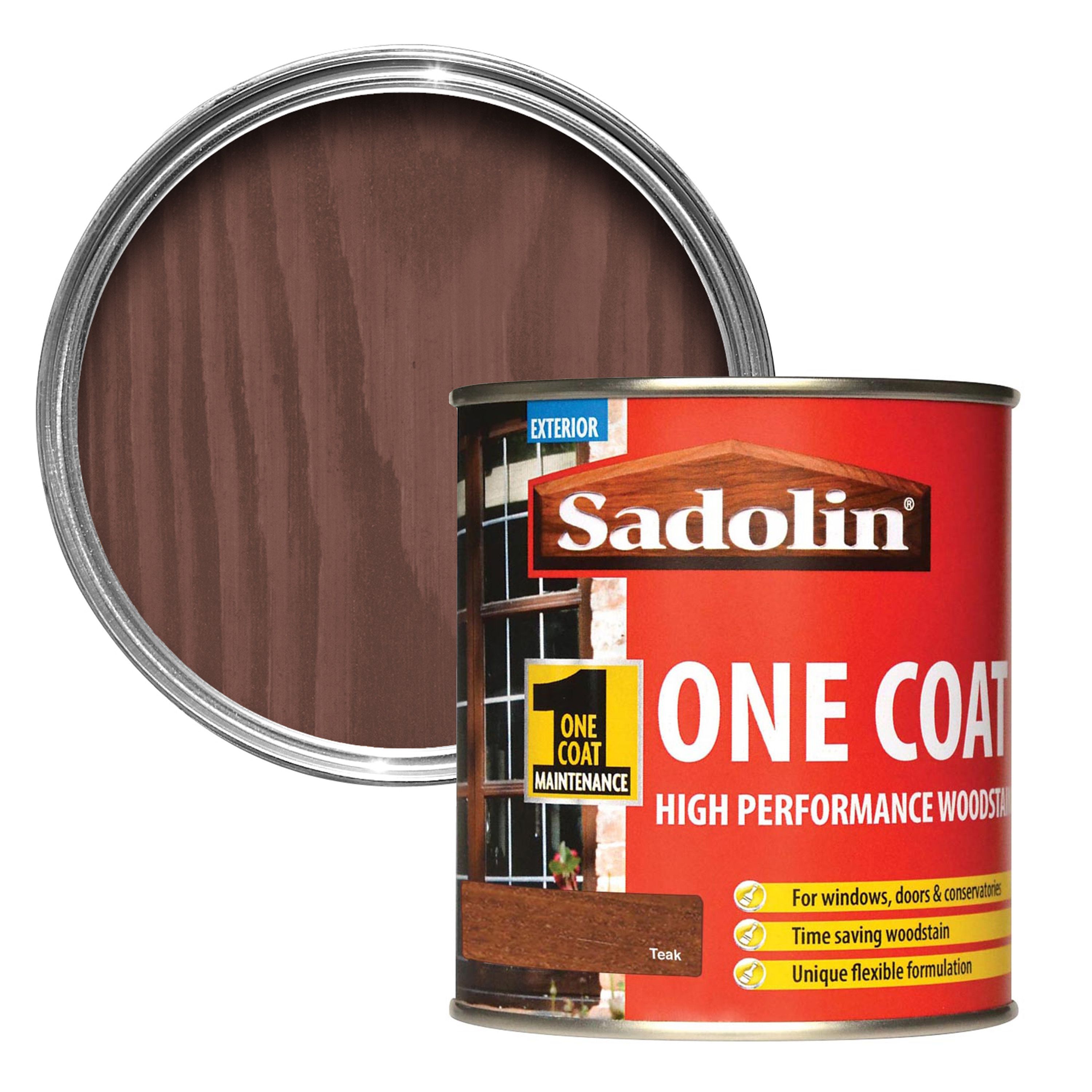 Sadolin Teak Semi-gloss Conservatories, Doors & Windows Wood Stain, 500 ...