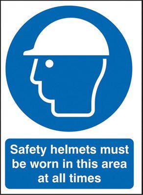 Safety helmets must be worn Polypropylene Safety sign, (H)420mm (W ...