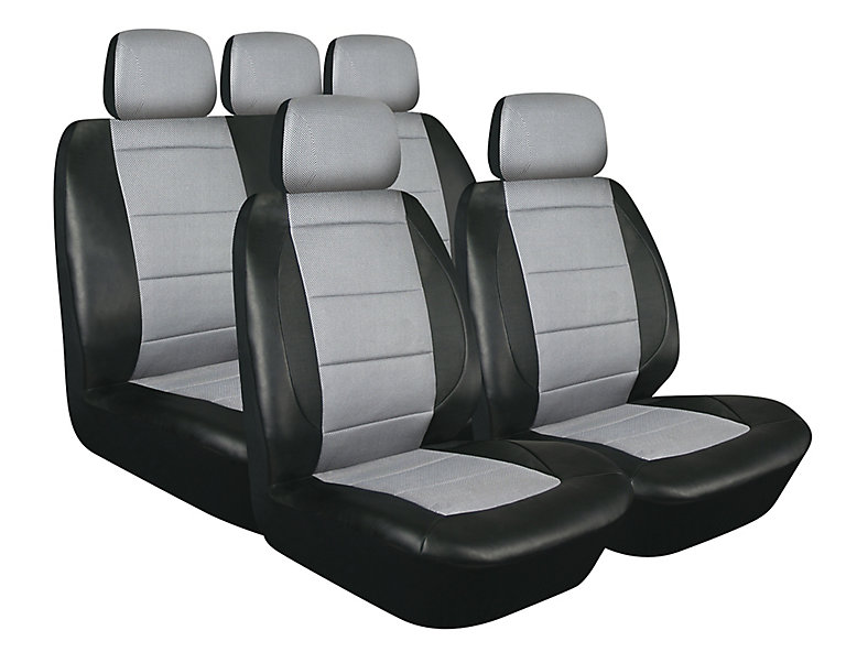 Sakura Spark Black Seat Cover Set Of 5 Diy At B Q - Leather Effect Car Seat Covers Set Black And White