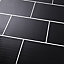 Salerna Black Gloss flat Ceramic Wall Tile, Pack of 10, (L)402.4mm (W)251.6mm