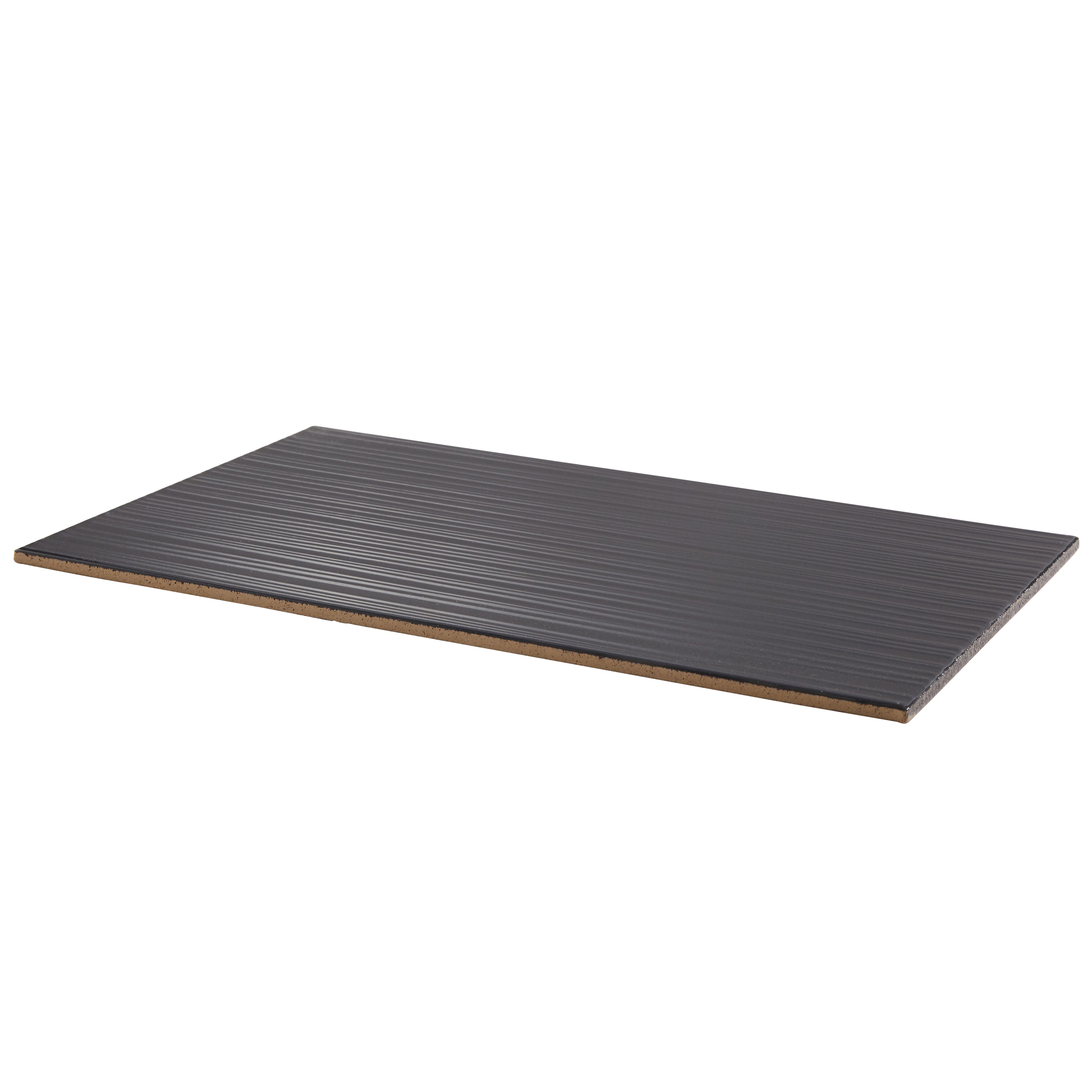 Salerna Black Gloss Linear Ceramic Indoor Wall Tile Sample