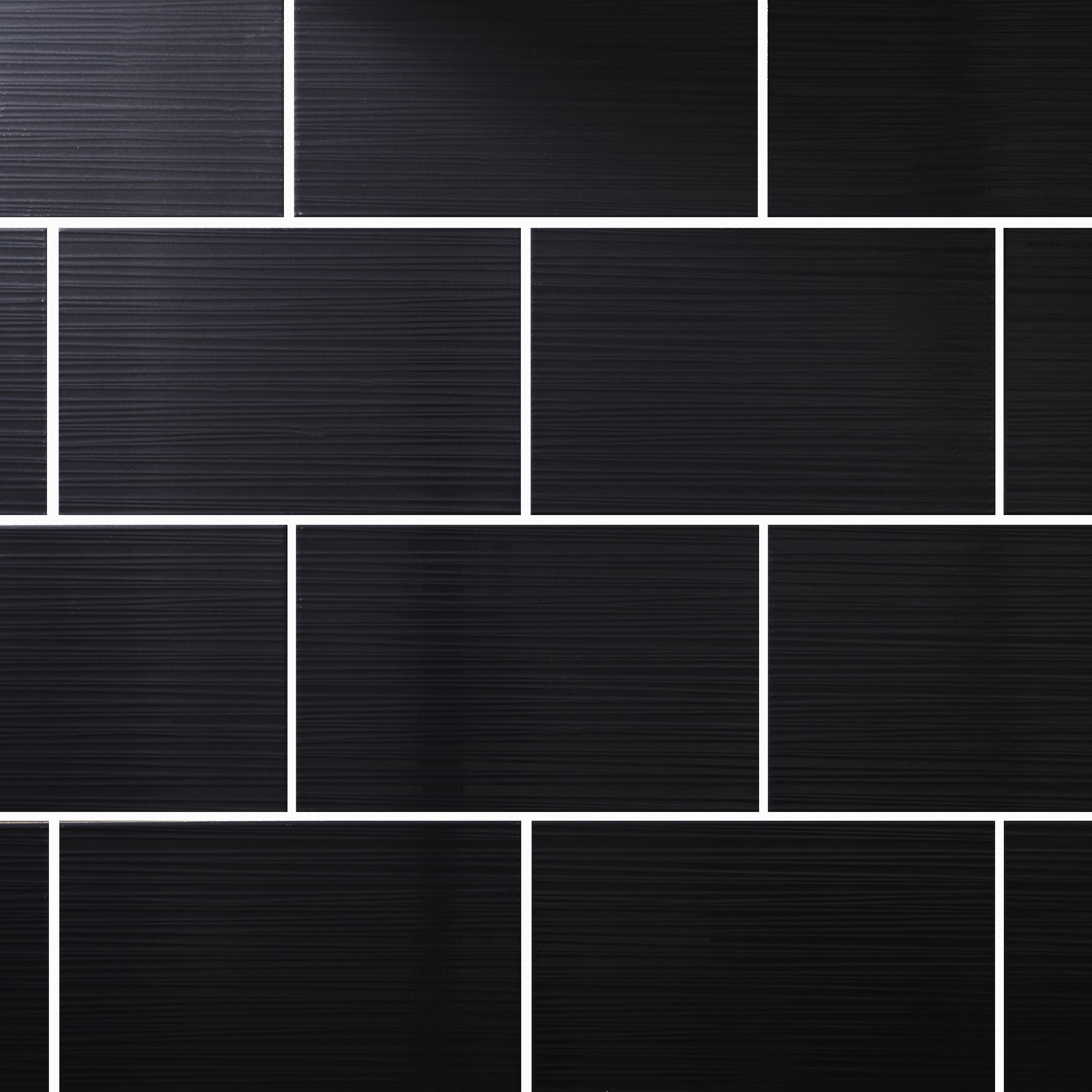 Salerna Black Gloss Linear Ceramic Indoor Wall Tile Sample