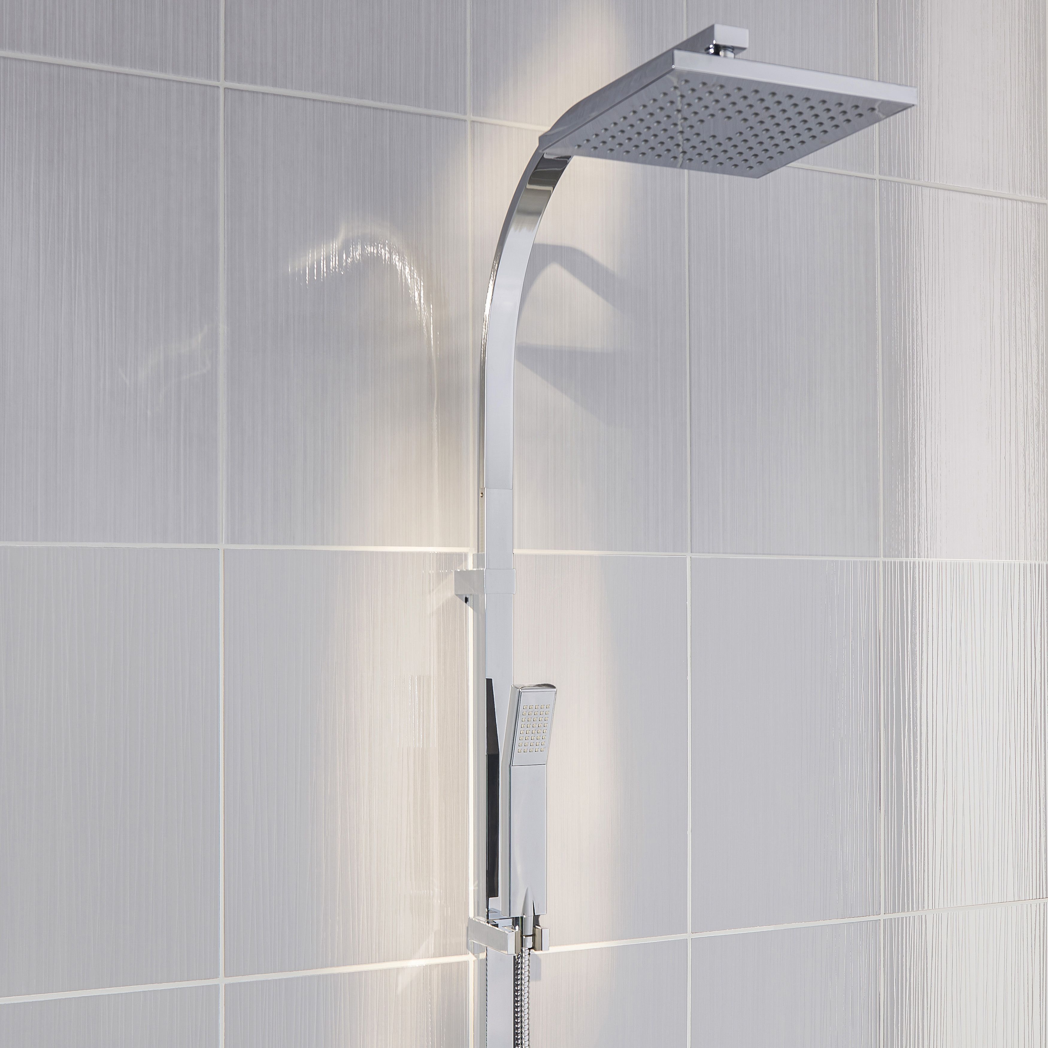 Salerna White Gloss Flat Ceramic Indoor Wall tile, Pack of 10, (L)402.4mm (W)251.6mm