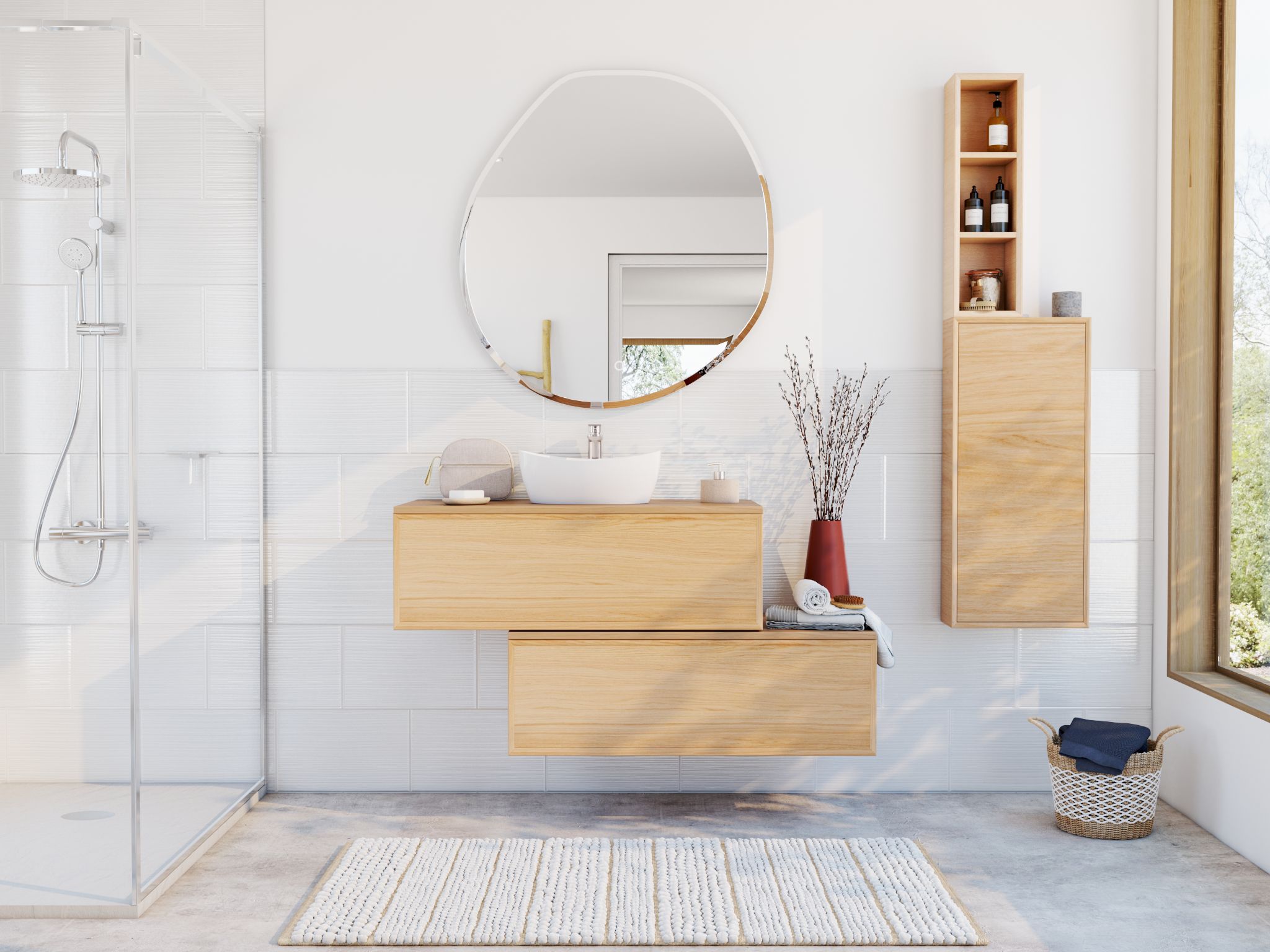 Salerna White Gloss Flat Ceramic Indoor Wall tile, Pack of 10, (L)402.4mm (W)251.6mm