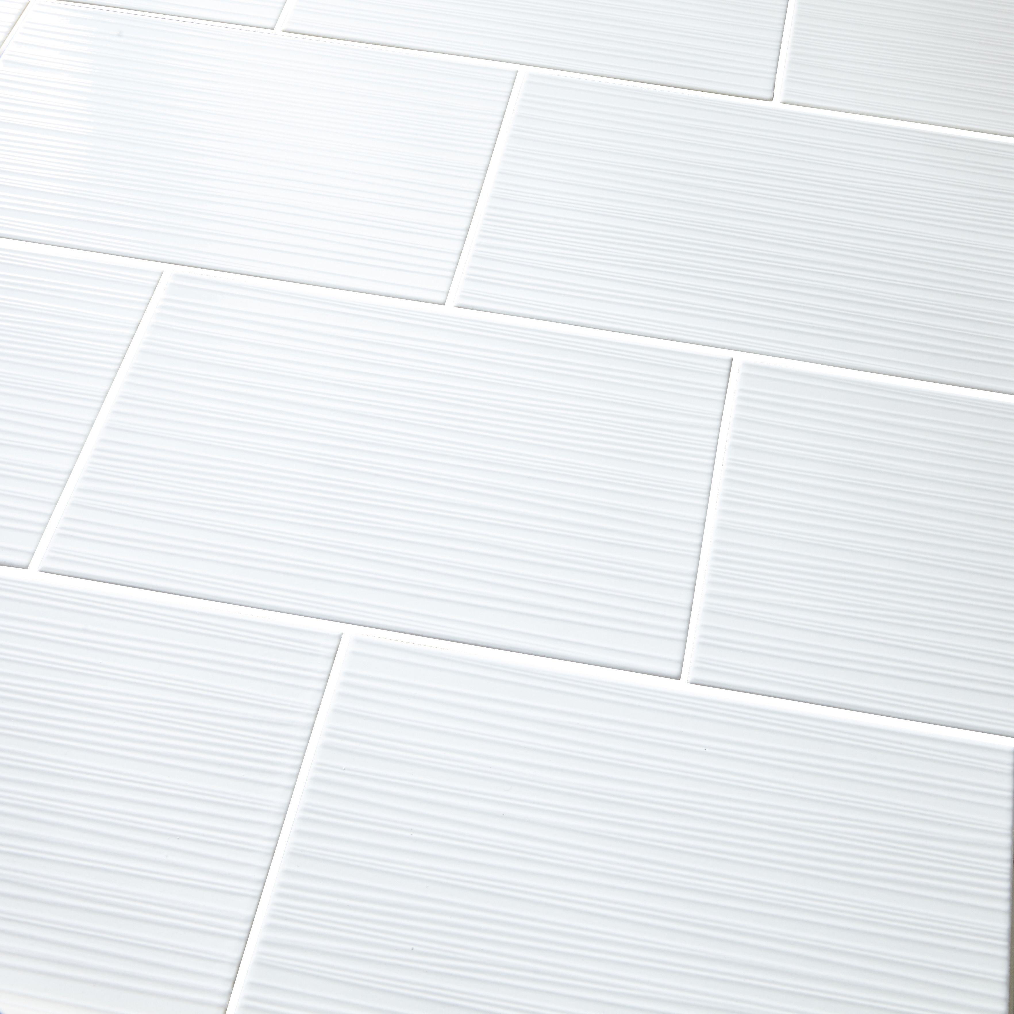 Salerna White Gloss Flat Ceramic Indoor Wall tile
