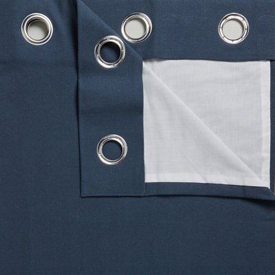 Salla Denim Plain Lined Eyelet Curtains (W)167cm (L)183cm, Pair