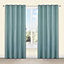 Salla Duck egg Plain Lined Eyelet Curtains (W)167cm (L)228cm, Pair