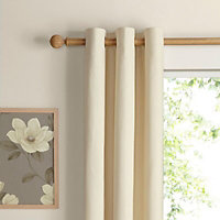 Salla Ecru Plain Lined Eyelet Curtains (W)117cm (L)137cm, Pair