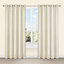 Salla Ecru Plain Lined Eyelet Curtains (W)167cm (L)183cm, Pair