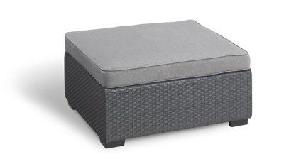 Grey shop rattan pouffe