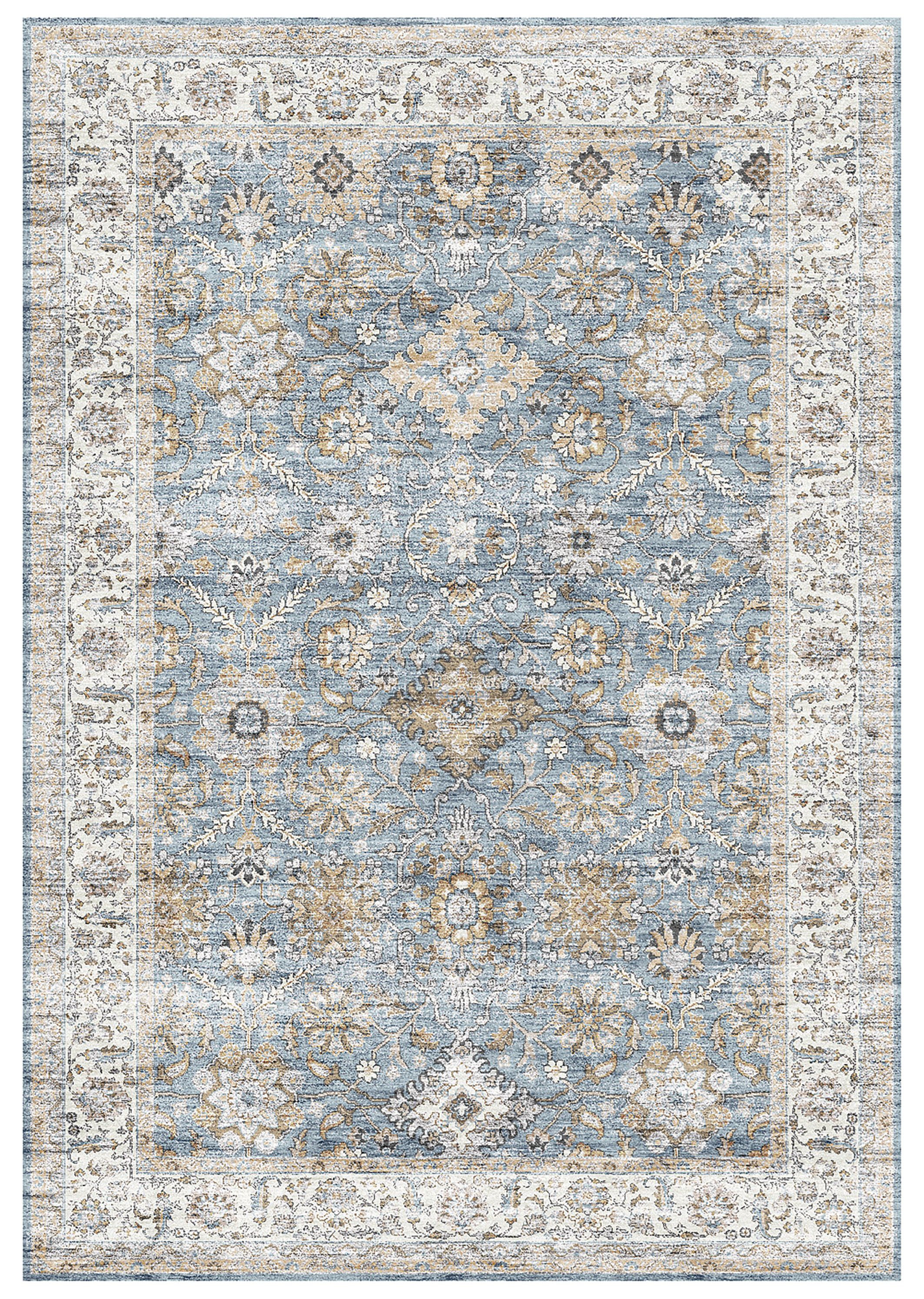 Samira Blue Persian Large Rug, (L)230cm x (W)160cm