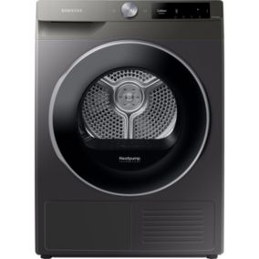 Samsung DV90T6240LN Graphite Freestanding Heat pump Tumble dryer, 9kg