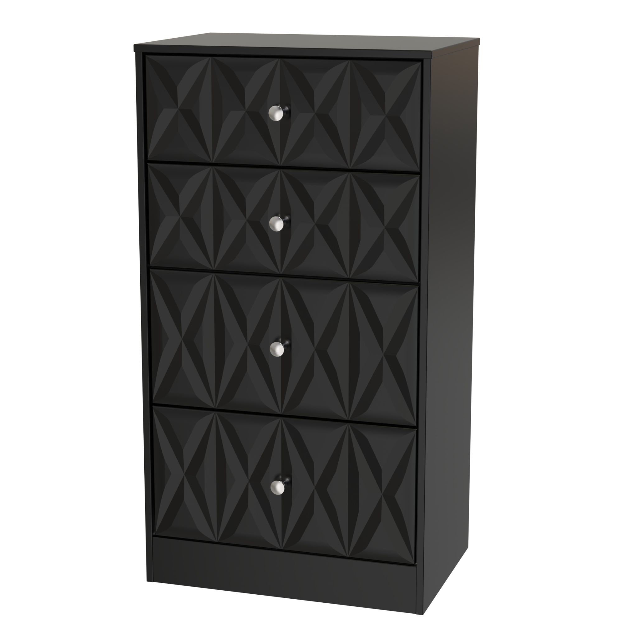 San Jose Ready assembled Black 4 Drawer Chest (H)1063mm (W)746mm (D)395mm