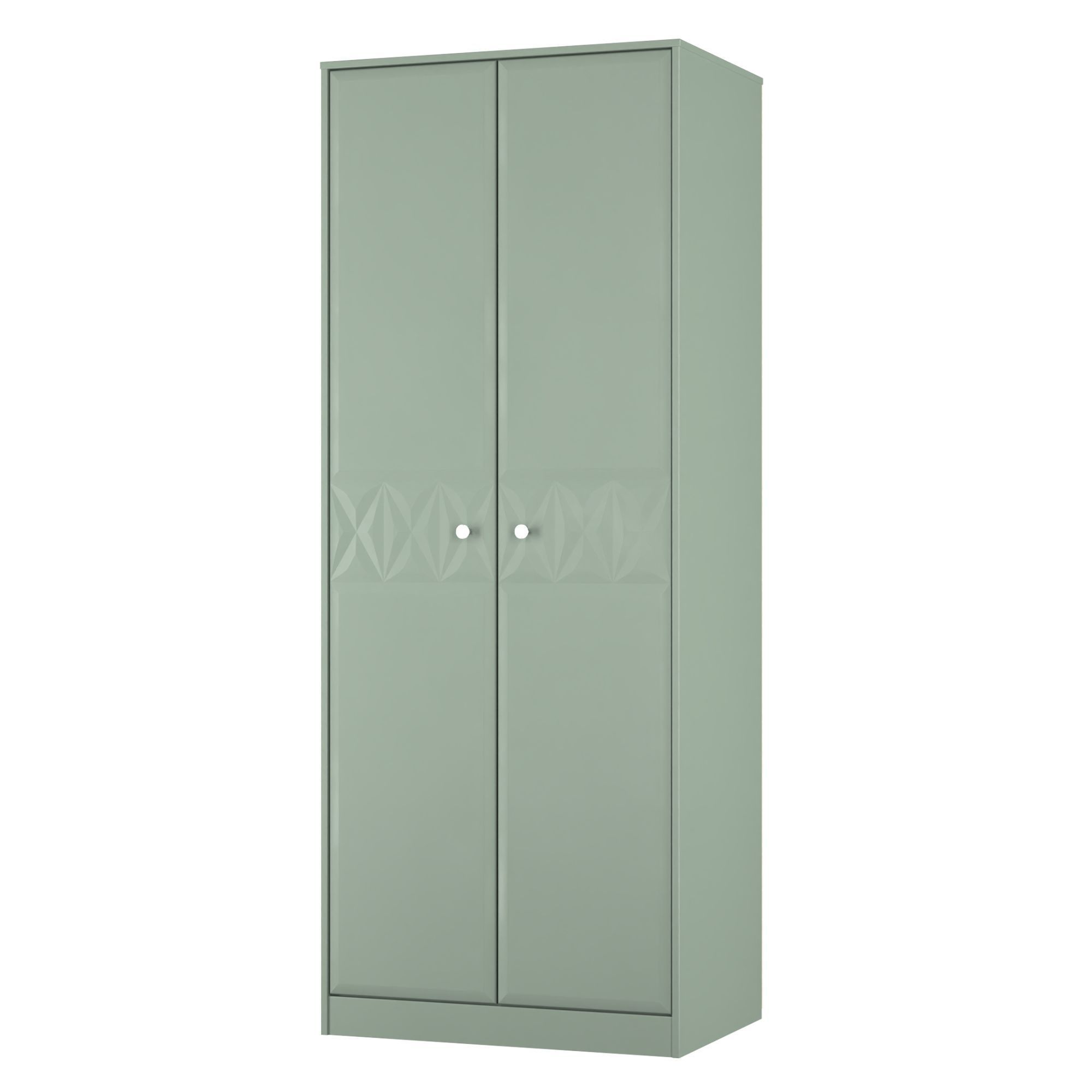 San Jose Ready assembled Contemporary Green Tall Double Wardrobe (H)1960mm (W)740mm (D)520mm