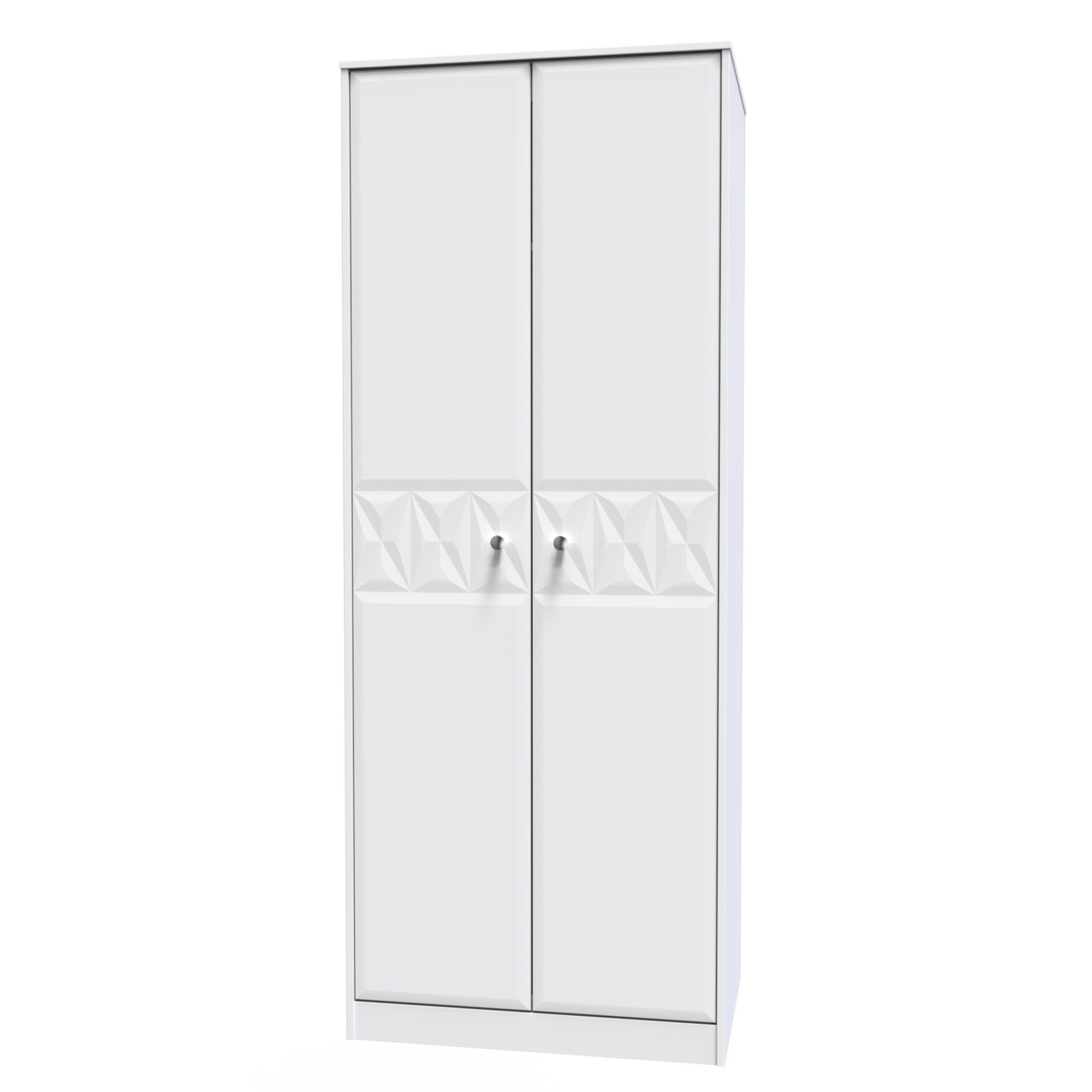 San Jose Ready assembled Contemporary White Tall Double Wardrobe (H)1970mm (W)770mm (D)530mm