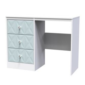 San Jose Ready assembled Duck egg blue & white 3 Drawer Dressing table (H)756mm (W)969mm (D)395mm