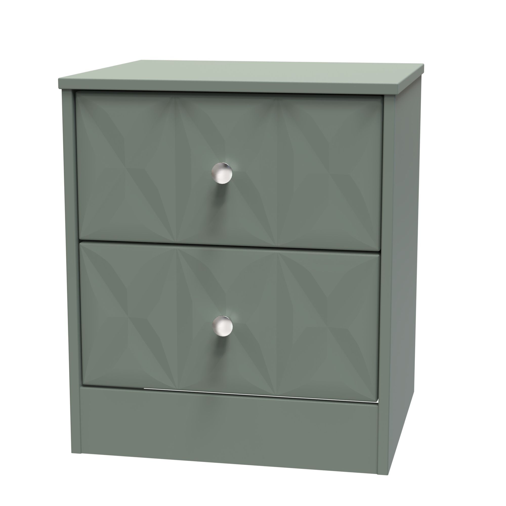 San Jose Ready assembled Green 2 Drawer Bedside chest (H)521mm (W)450mm (D)395mm