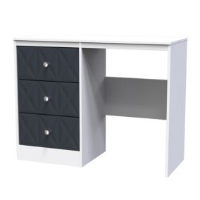 San Jose Ready assembled Indigo blue & white 3 Drawer Dressing table (H)756mm (W)969mm (D)395mm