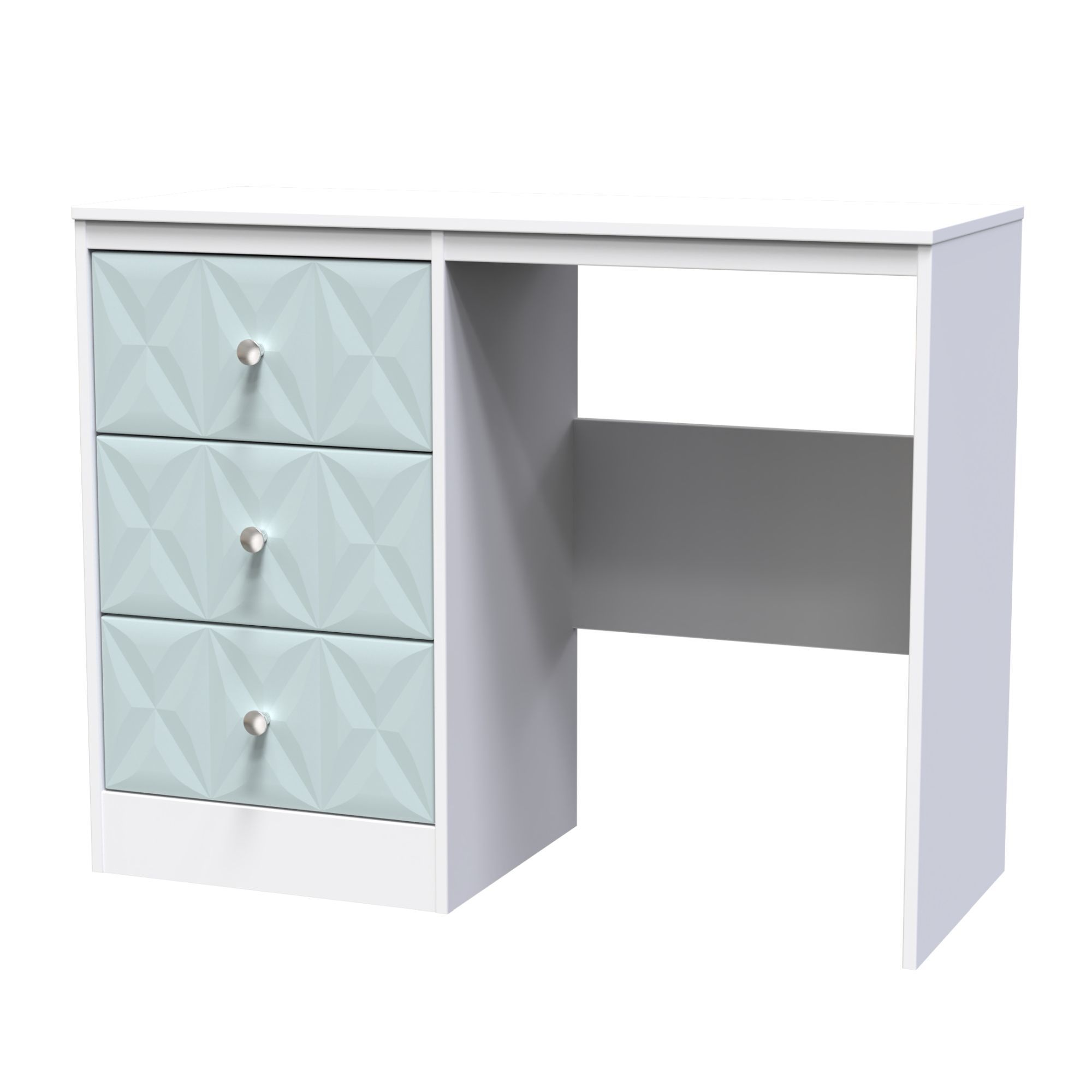 San Jose Ready assembled Matt duck egg blue & white 3 Drawer Non-extendable Dressing table (H)756mm (W)969mm (D)395mm