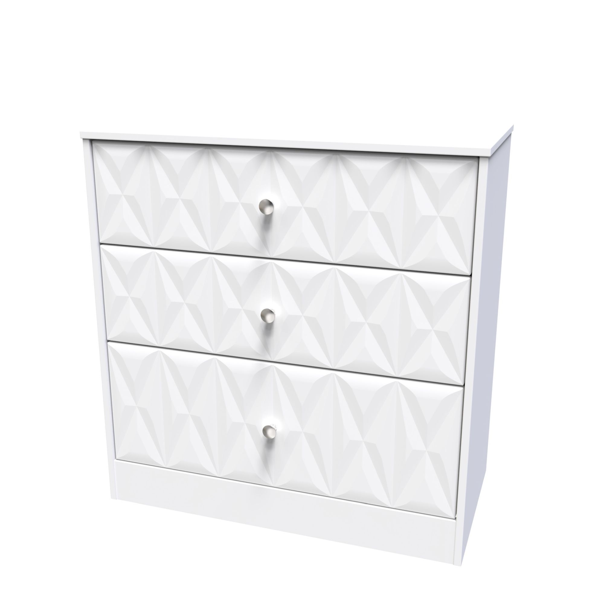 San Jose Ready assembled White 3 Drawer Chest (H)791mm (W)766mm (D)395mm