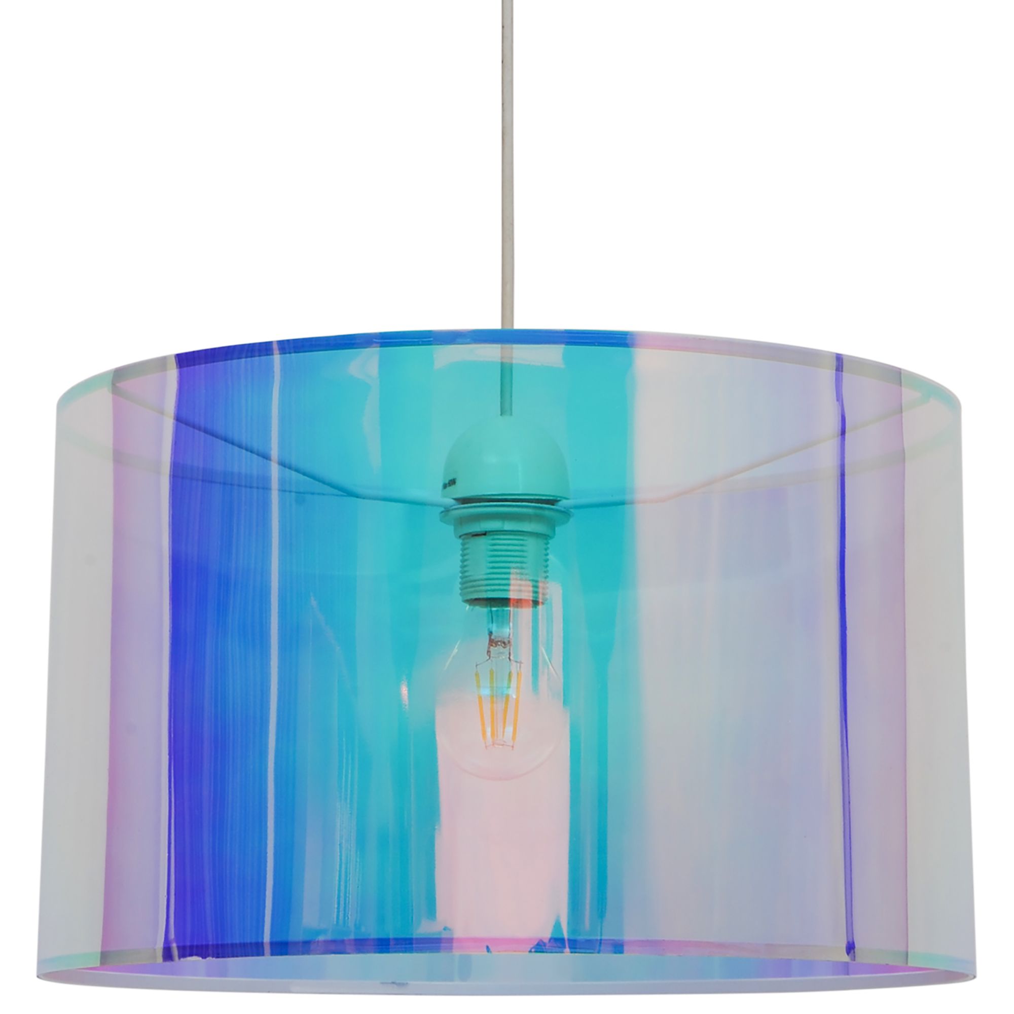 Iridescent glass store lamp shade