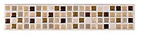 Sandstorm Beige Mosaic Stone effect Ceramic Border tile, (L)250mm (W)50mm