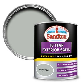 Sandtex 10 year Cloudy day Satinwood Exterior Metal & wood paint, 750ml